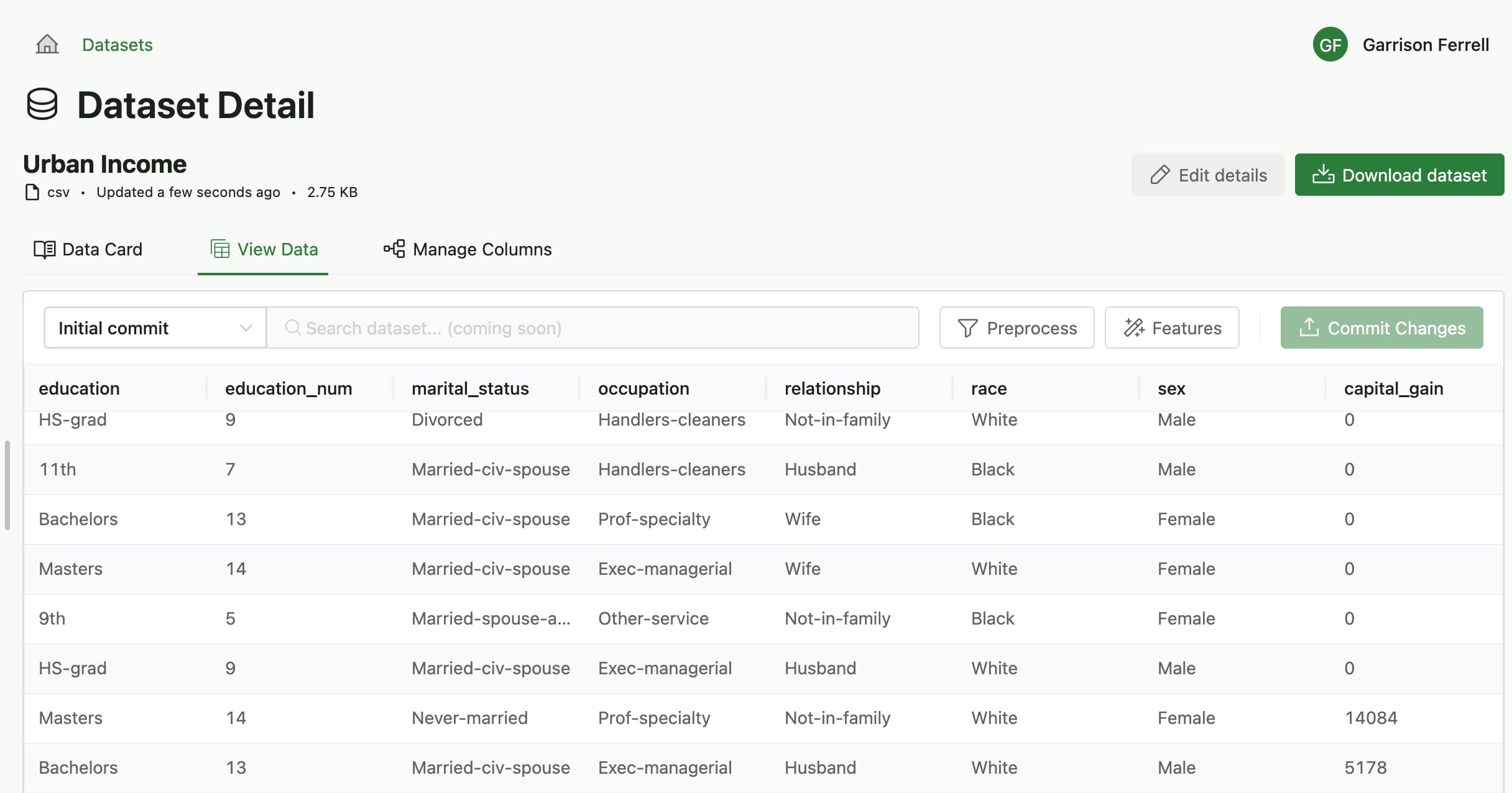 dataset upload